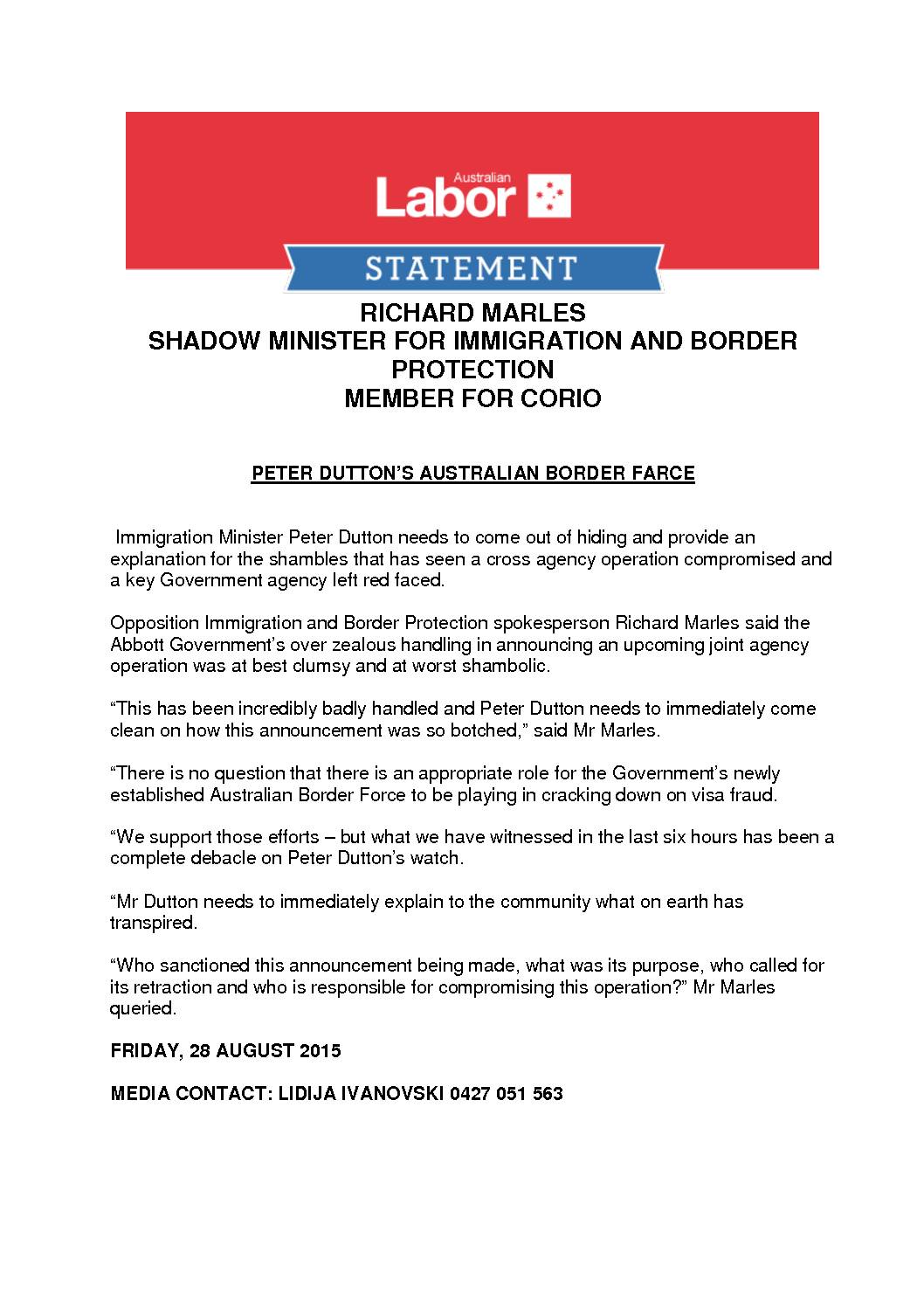 15.08.28 Peter Dutton’s Australian Border Farce