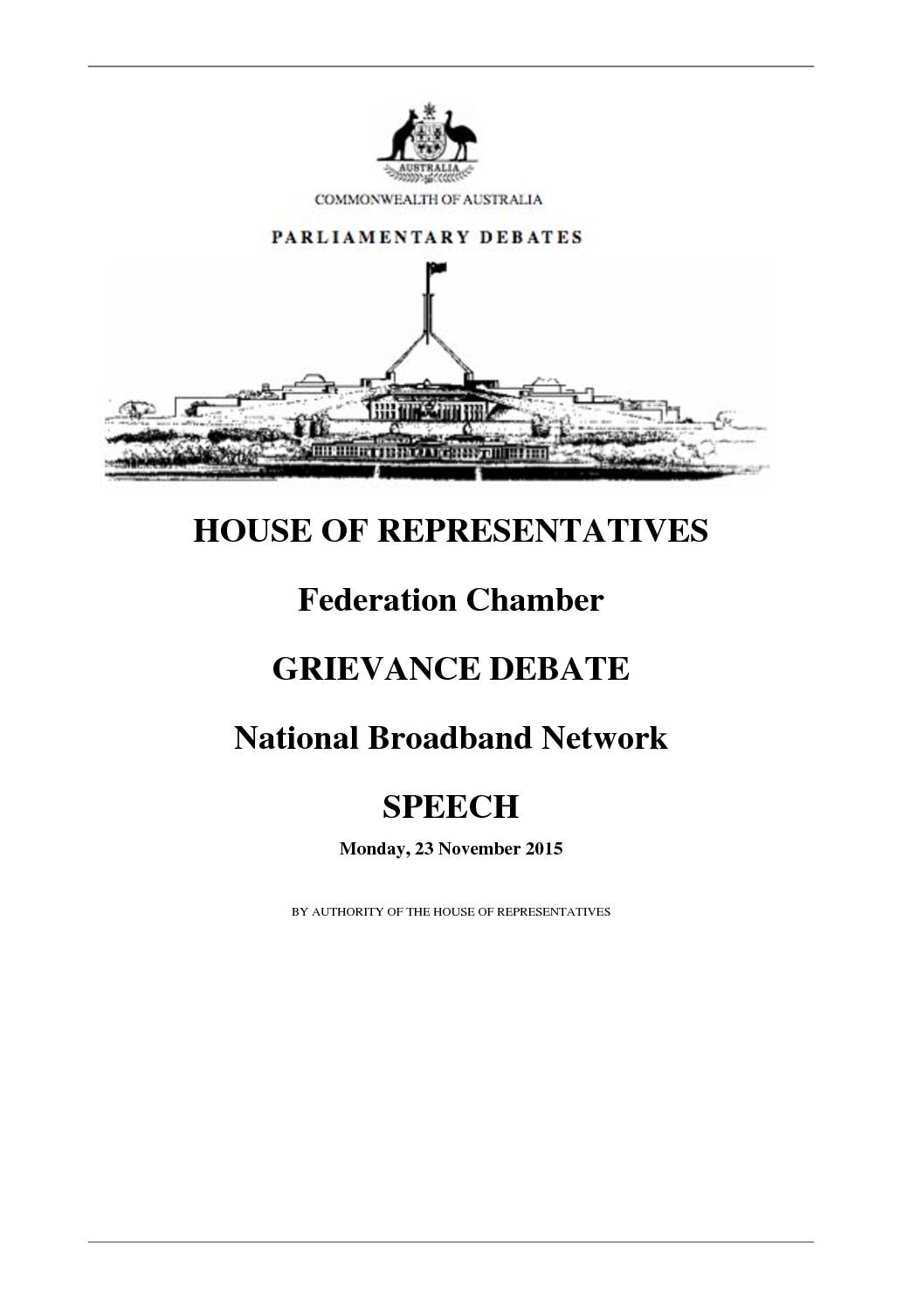 15.11.23 hansard National Broadband Network