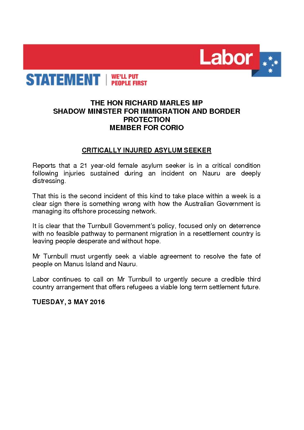 16.05.03 RICHARD MARLES STATEMENT INJURED ASYLUM SEEKER (1)