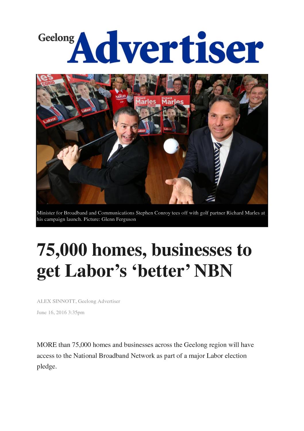 16.06.17 Better NBN – Geelong Advertiser