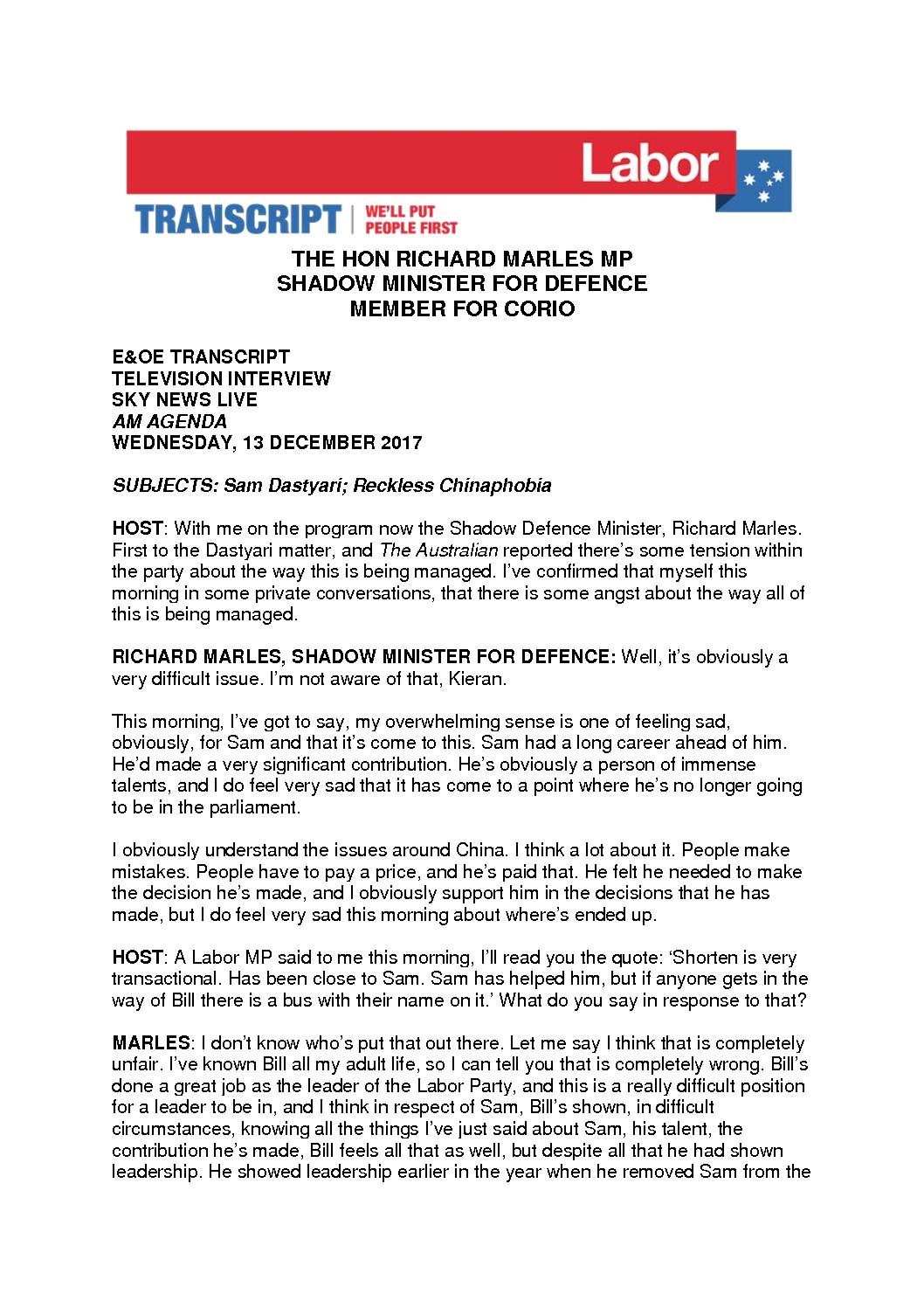 17.12.13 SKY NEWS – AM AGENDA – TRANSCRIPT