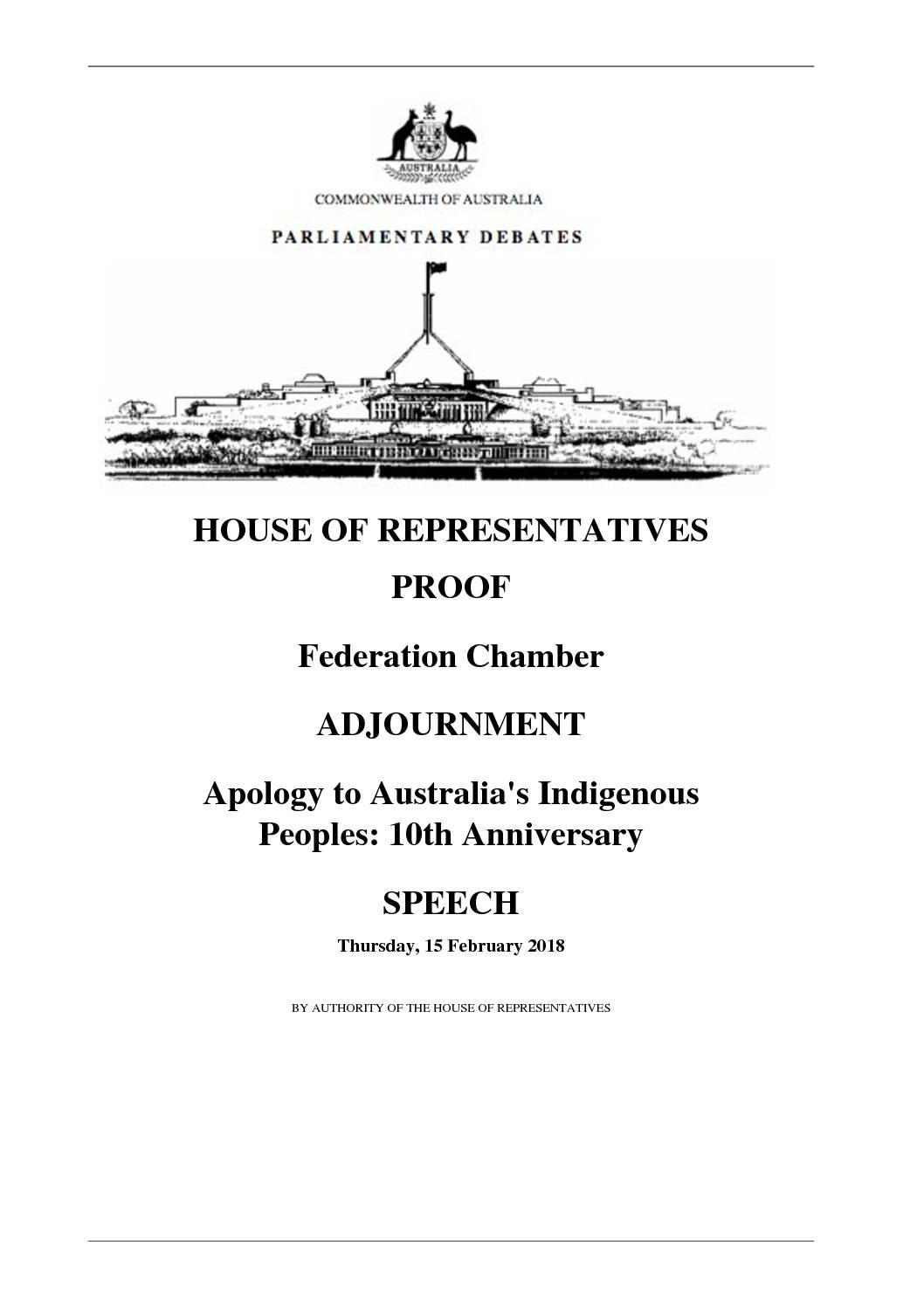 18.02.15 10th anniversary of apology to Australia’s indigenous peoples and the story of William Buckley