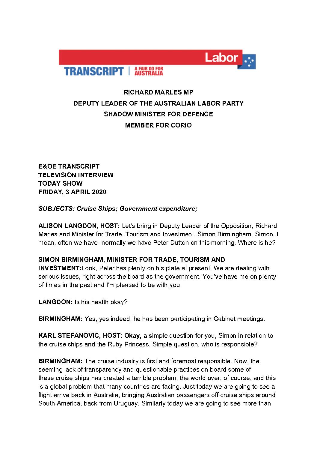 20.04.03-CHANNEL-9-THE-TODAY-SHOW-TRANSCRIPT