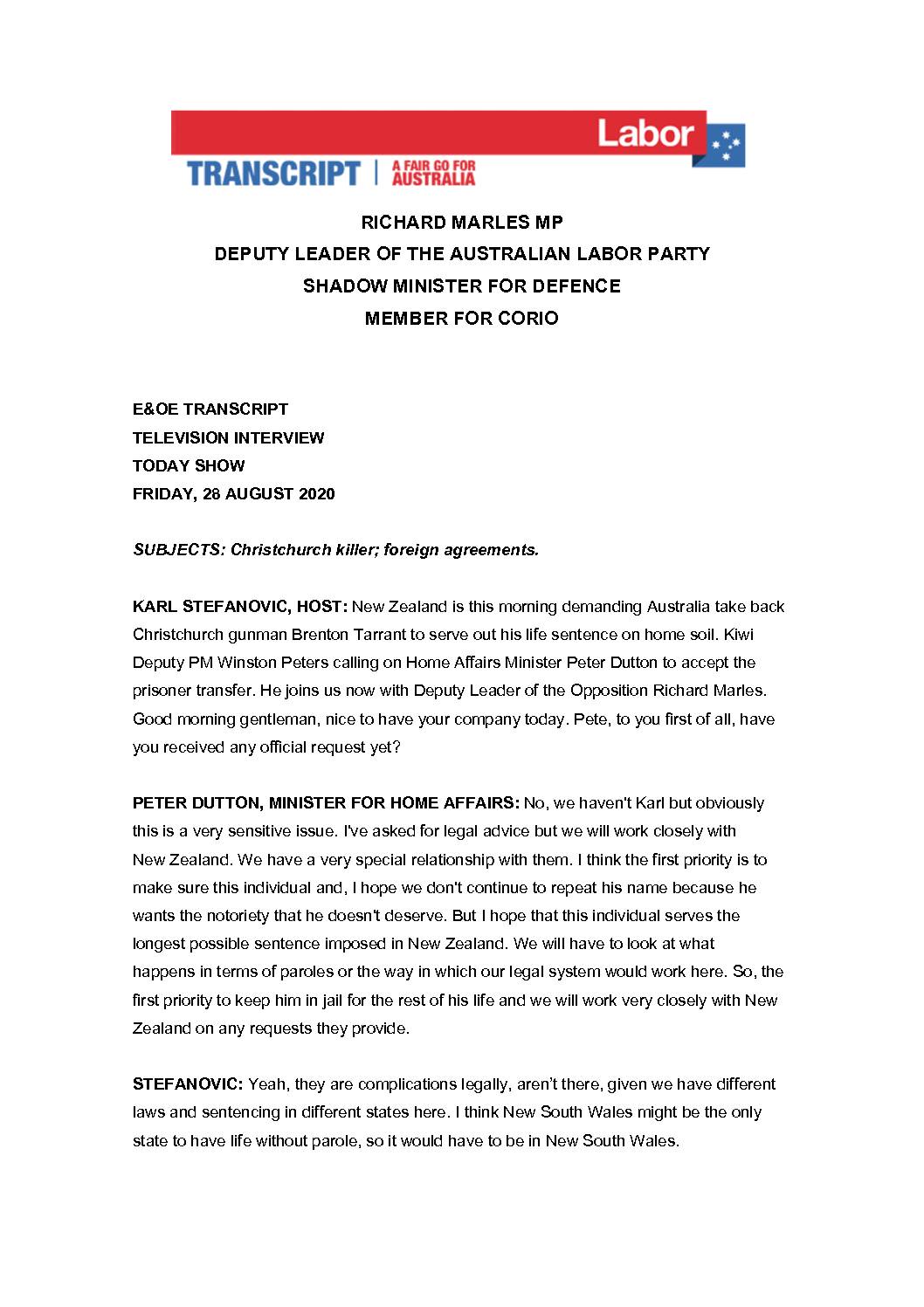 20.08.28-CHANNEL-9-THE-TODAY-SHOW-TRANSCRIPT